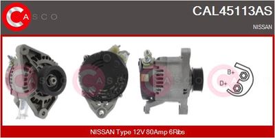 CASCO CAL45113AS Генератор  для NISSAN PRIMERA (P11) 2.0 16V