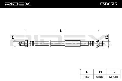 спирачен маркуч RIDEX 83B0315