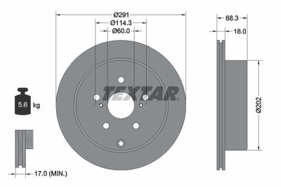 Тормозной диск TEXTAR 92082600 для TOYOTA SUPRA