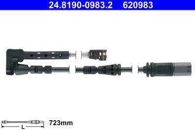 Сигнализатор, износ тормозных колодок ATE 24.8190-0983.2 для BMW X2