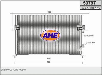 Конденсатор, кондиционер AHE 53797 для LAND ROVER DEFENDER