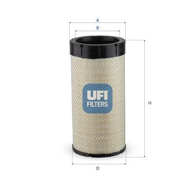 Luchtfilter 358x165x124 past: INGERSOLL RAND SSRUP5-22  YALE GP 45 VX 6