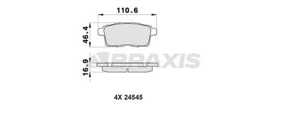 Комплект тормозных колодок, дисковый тормоз BRAXIS AB0423 для MAZDA CX-7