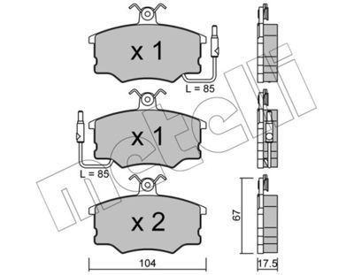 Комплект тормозных колодок, дисковый тормоз METELLI 22-0053-0 для LANCIA THEMA
