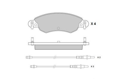 Комплект тормозных колодок, дисковый тормоз E.T.F. 12-0940 для CITROËN C5