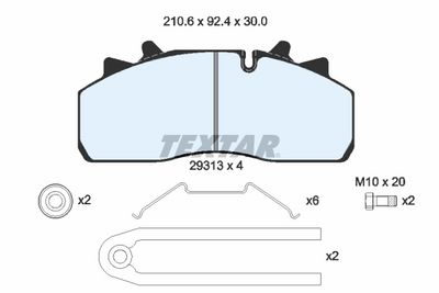 Remblokken set Achter/Voor WABCO PAN 19-1 past: DAF CF, LF, LF 55 1DB2022-1NA06-MX-11330 01.01-