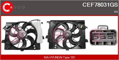 CASCO CEF78031GS Вентилятор системы охлаждения двигателя для KIA RIO III (UB) 1.4 CVVT