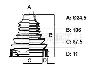 Bellow, drive shaft Borg & Beck BCB6329