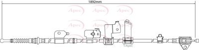 Cable Pull, parking brake APEC CAB1540