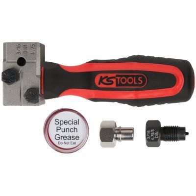 KS Tools Souprava univerzální obrubovačky na brzdové vedení FLAREFIXeco 4,75 mm, 4dílná 122.1215