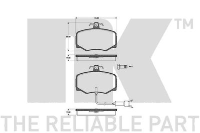 Комплект тормозных колодок, дисковый тормоз NK 221212 для JAGUAR XJ220