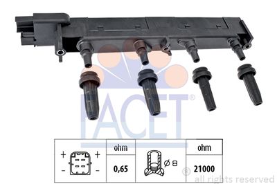 Катушка зажигания FACET 9.6308 для CITROËN JUMPY