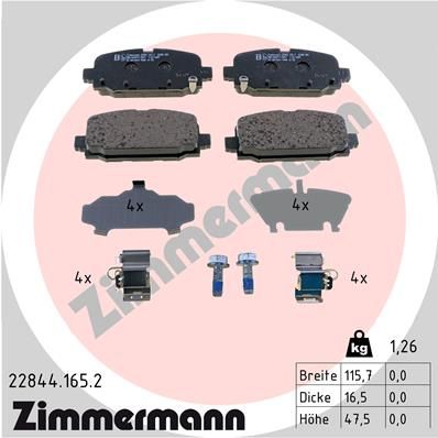 ZIMMERMANN 22844.165.2 Тормозные колодки и сигнализаторы  для JEEP COMPASS (Джип Компасс)