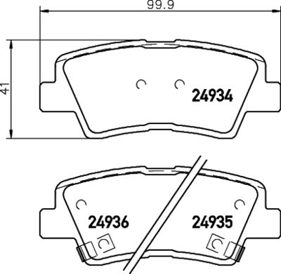 Комплект тормозных колодок, дисковый тормоз HELLA 8DB 355 028-791 для SSANGYONG KORANDO