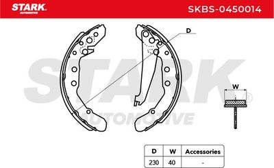 комплект спирачна челюст STARK SKBS-0450014