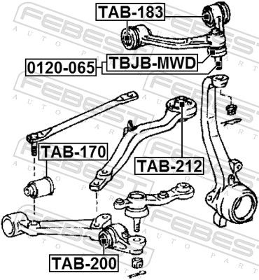 Mounting, control/trailing arm TAB-183