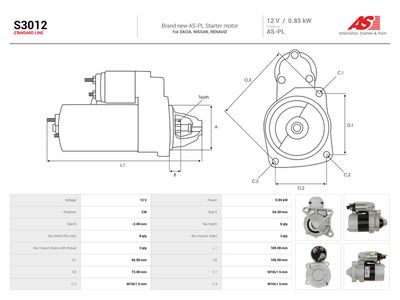 Štartér AS-PL AS S3012