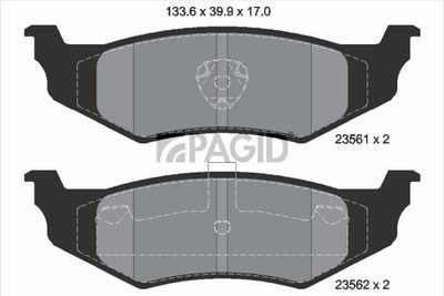 Zestaw klocków hamulcowych, hamulce tarczowe PAGID T5145N