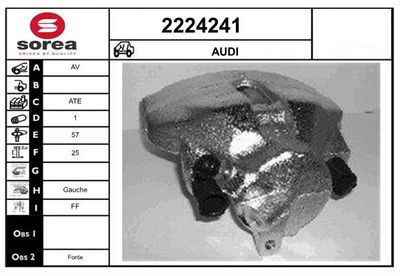 Тормозной суппорт EAI 2224241 для AUDI V8