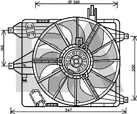 EACLIMA 33V60022 Вентилятор системы охлаждения двигателя  для RENAULT KANGOO (Рено Kангоо)