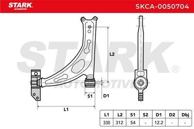 носач, окачване на колелата STARK SKCA-0050704