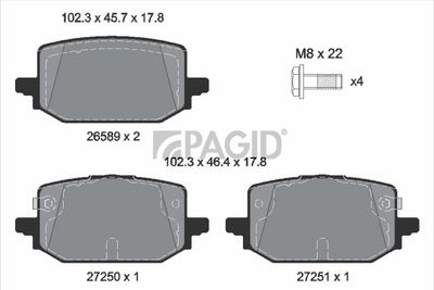 комплект спирачно феродо, дискови спирачки PAGID T4635N