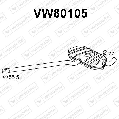 VENEPORTE VW80105 Глушитель выхлопных газов  для VW CORRADO (Фольцваген Коррадо)