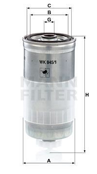 Топливный фильтр MANN-FILTER WK 845/1 для VOLVO 850
