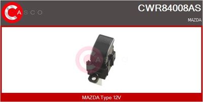 Выключатель, стеклолодъемник CASCO CWR84008AS для MAZDA 323