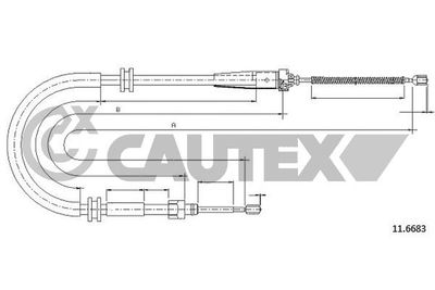 Тросик, cтояночный тормоз CAUTEX 028481 для RENAULT KANGOO