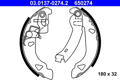 Комплект тормозных колодок ATE 03.0137-0274.2 для FIAT BRAVA