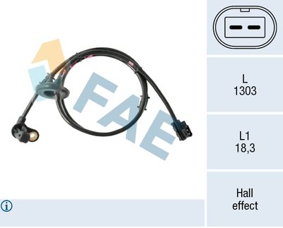Czujnik, prędkość obrotowa koła FAE 78642