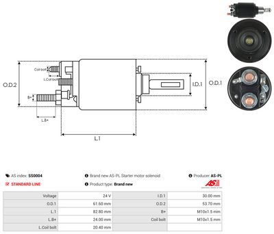 SOLENOID ELECTROMOTOR AS-PL SS0004 3