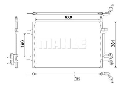 Конденсатор, кондиционер MAHLE AC 692 000S для FORD FUSION
