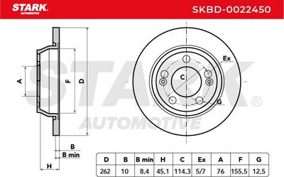спирачен диск STARK SKBD-0022450