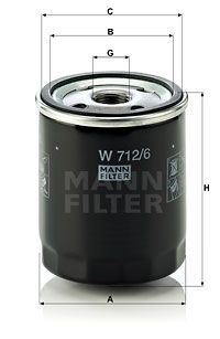 Масляный фильтр MANN-FILTER W 712/6 для BMW 1502-2002