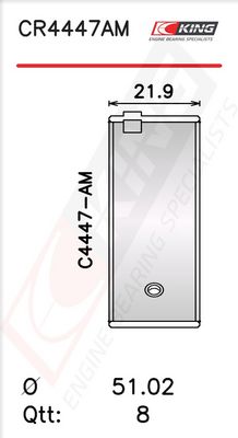 Черупка на биелен лагер KING CR4447AM1.0