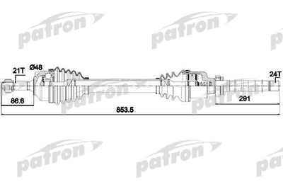 Приводной вал PATRON PDS0130 для CITROËN C3