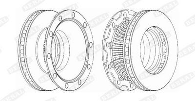 Brake disc Links/Rechts (377mmx45mm) past: BPW SKH, SKM 01.98-