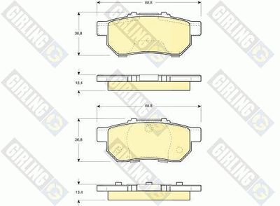 GIRLING 6131139 Тормозные колодки и сигнализаторы  для HONDA CIVIC V седан (EG, EH) 1.6 16V Vtec (EH9)