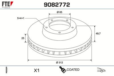 спирачен диск FTE 9082772