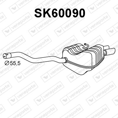 Глушитель выхлопных газов конечный VENEPORTE SK60090 для SKODA SUPERB