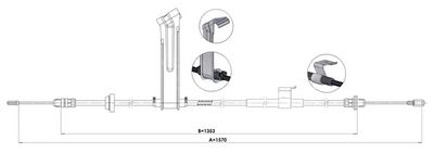Håndbremsekabel METZGER 1.FO002