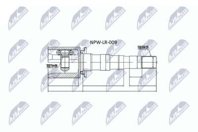 каре комплект, полуоска NTY NPW-LR-009