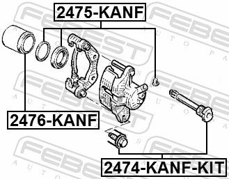 Guide Bolt, brake caliper 2474-KANF-KIT