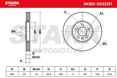 спирачен диск STARK SKBD-0022311