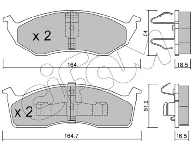 Комплект тормозных колодок, дисковый тормоз CIFAM 822-356-0 для CHRYSLER 300M