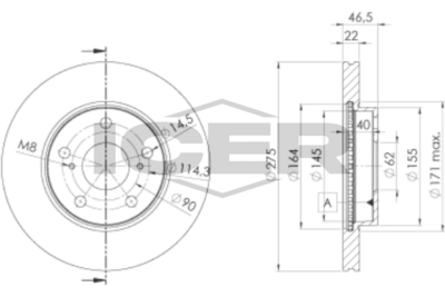 спирачен диск ICER 78BD2890-2