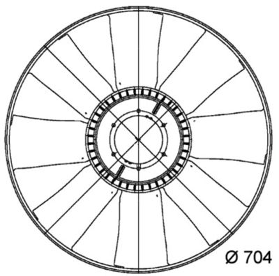 Fan Wheel, engine cooling CFW 9 000P