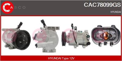 Компрессор, кондиционер CASCO CAC78099GS для HYUNDAI i40